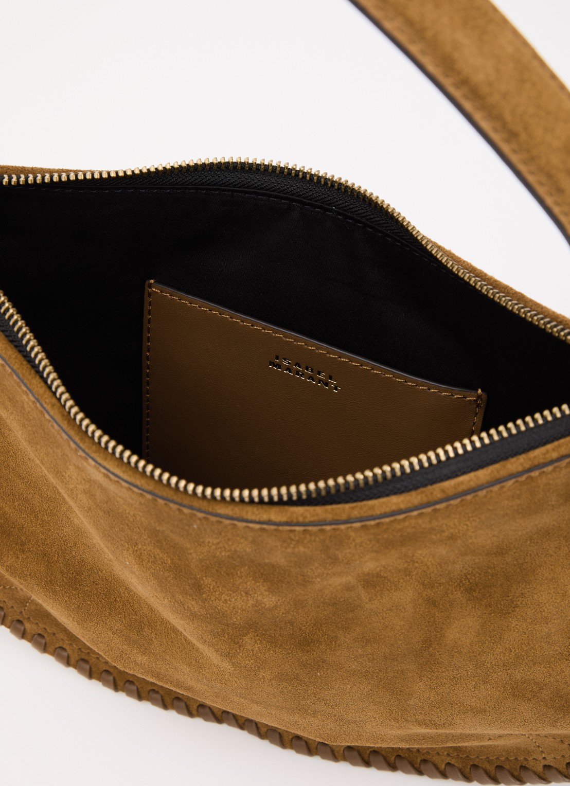 Isabel Marant Oskan Soft crossbodytas van kalfssuède - detail 2 cognac