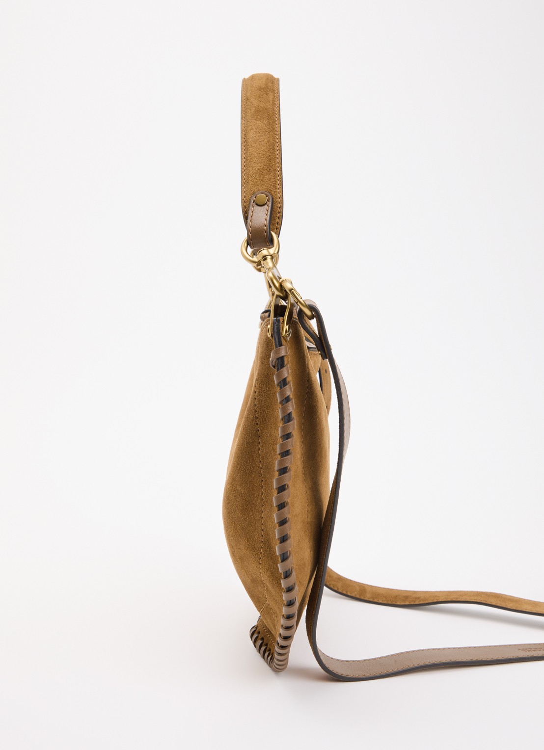 Isabel Marant Oskan Soft crossbodytas van kalfssuède - detail 3 cognac