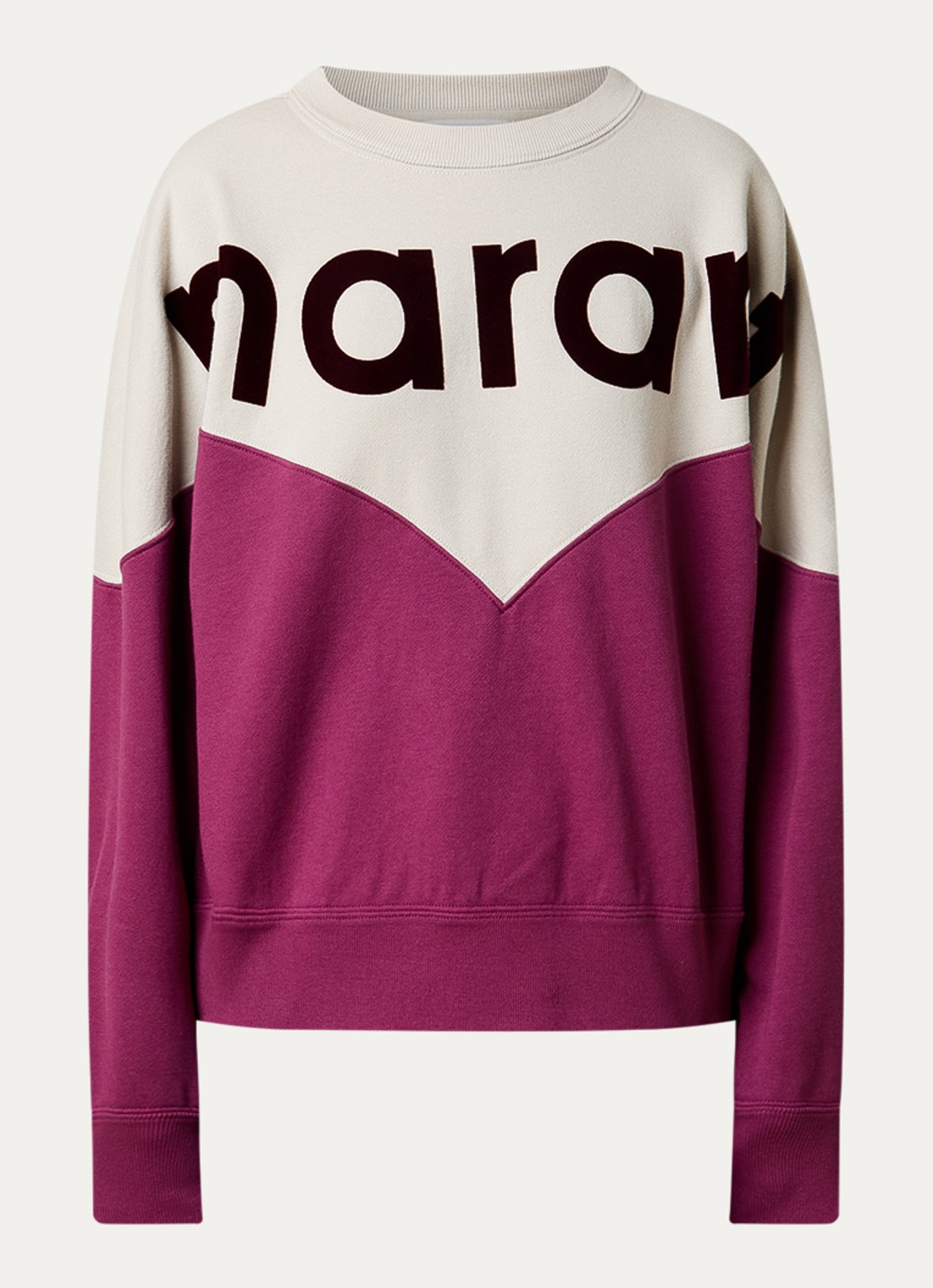Isabel Marant Oversized sweater met flock logoprint - voorkant 4 paars