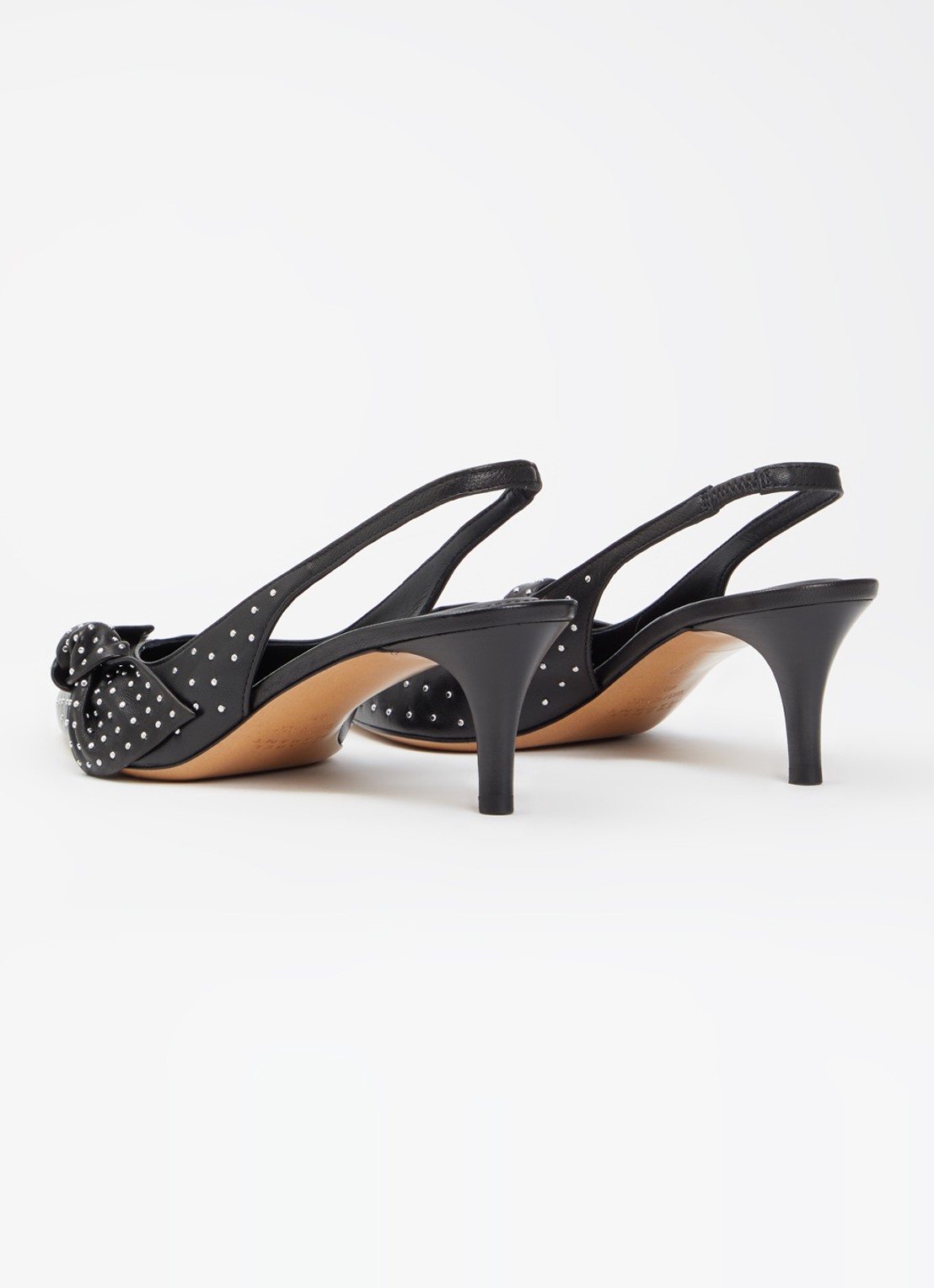 Isabel Marant Palmo slingback van lamsleer met studs - achterkant zwart