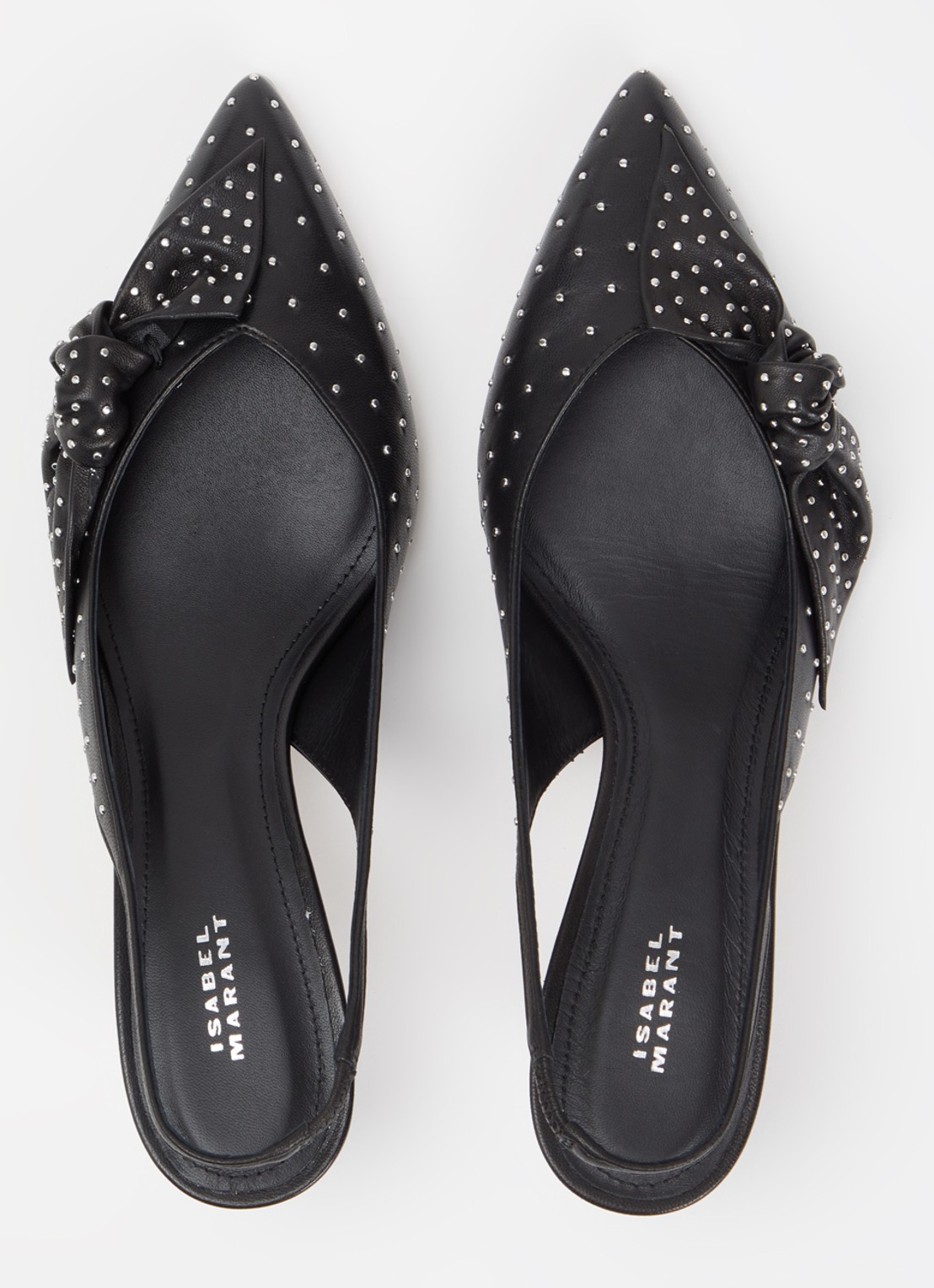 Isabel Marant Palmo slingback van lamsleer met studs - detail 3 zwart