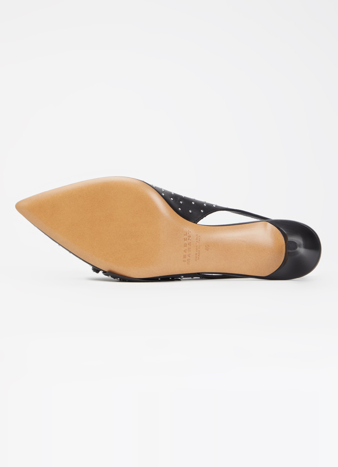 Isabel Marant Palmo slingback van lamsleer met studs - detail 4 zwart