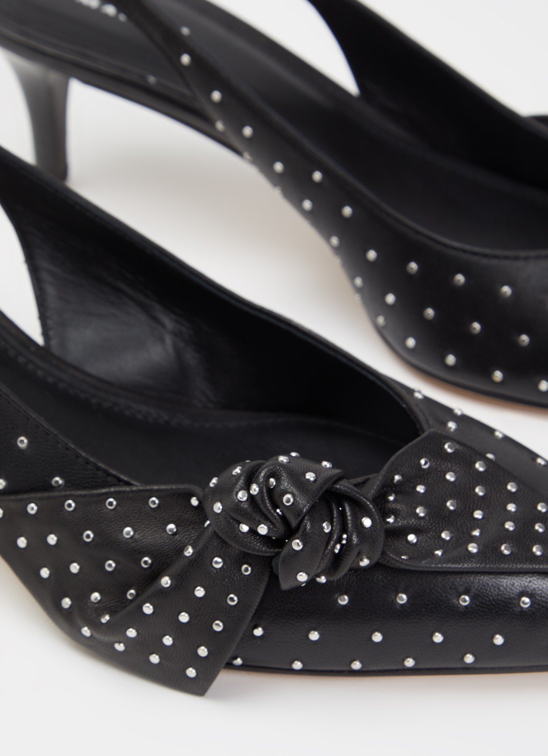 Isabel Marant Palmo slingback van lamsleer met studs - detail 5 zwart