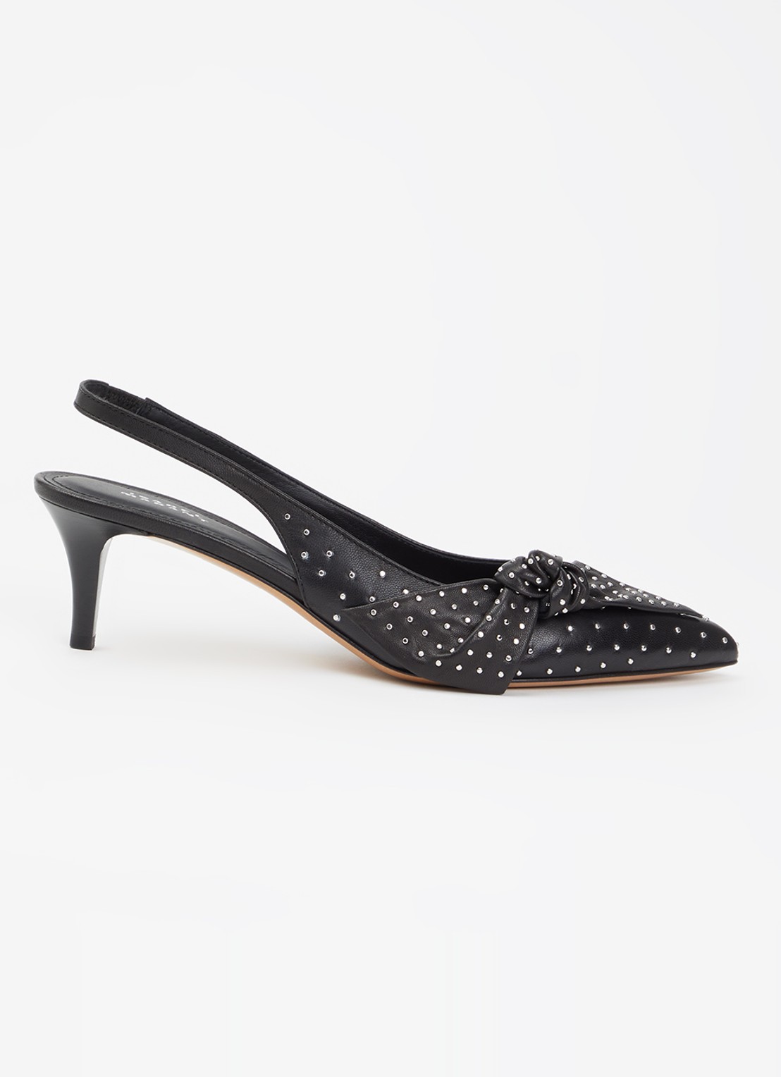 Isabel Marant Palmo slingback van lamsleer met studs - voorkant 6 zwart