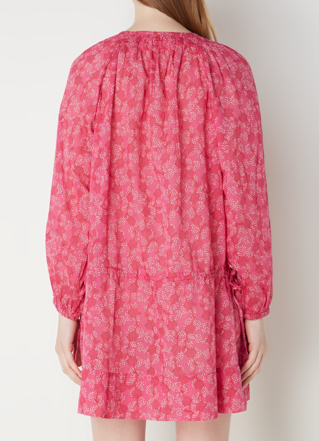 Isabel Marant Parsley mini tuniekjurk met strikdetail - achterkant 5 fuchsia
