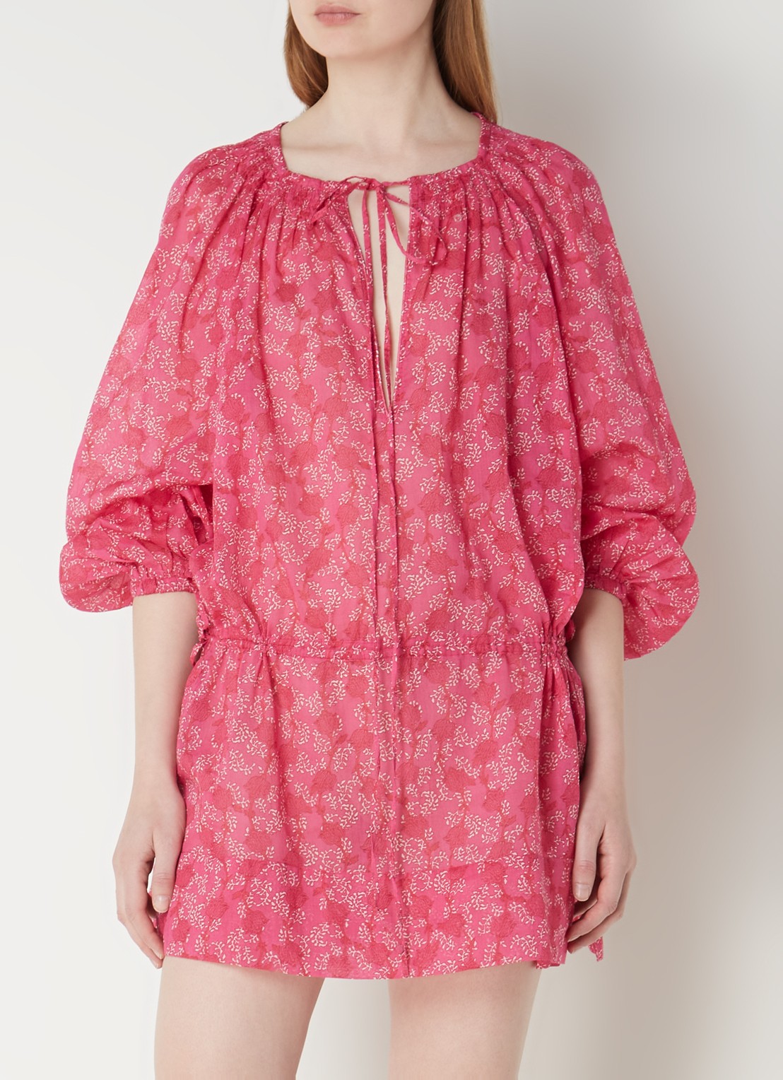 Isabel Marant Parsley mini tuniekjurk met strikdetail - detail 3 fuchsia