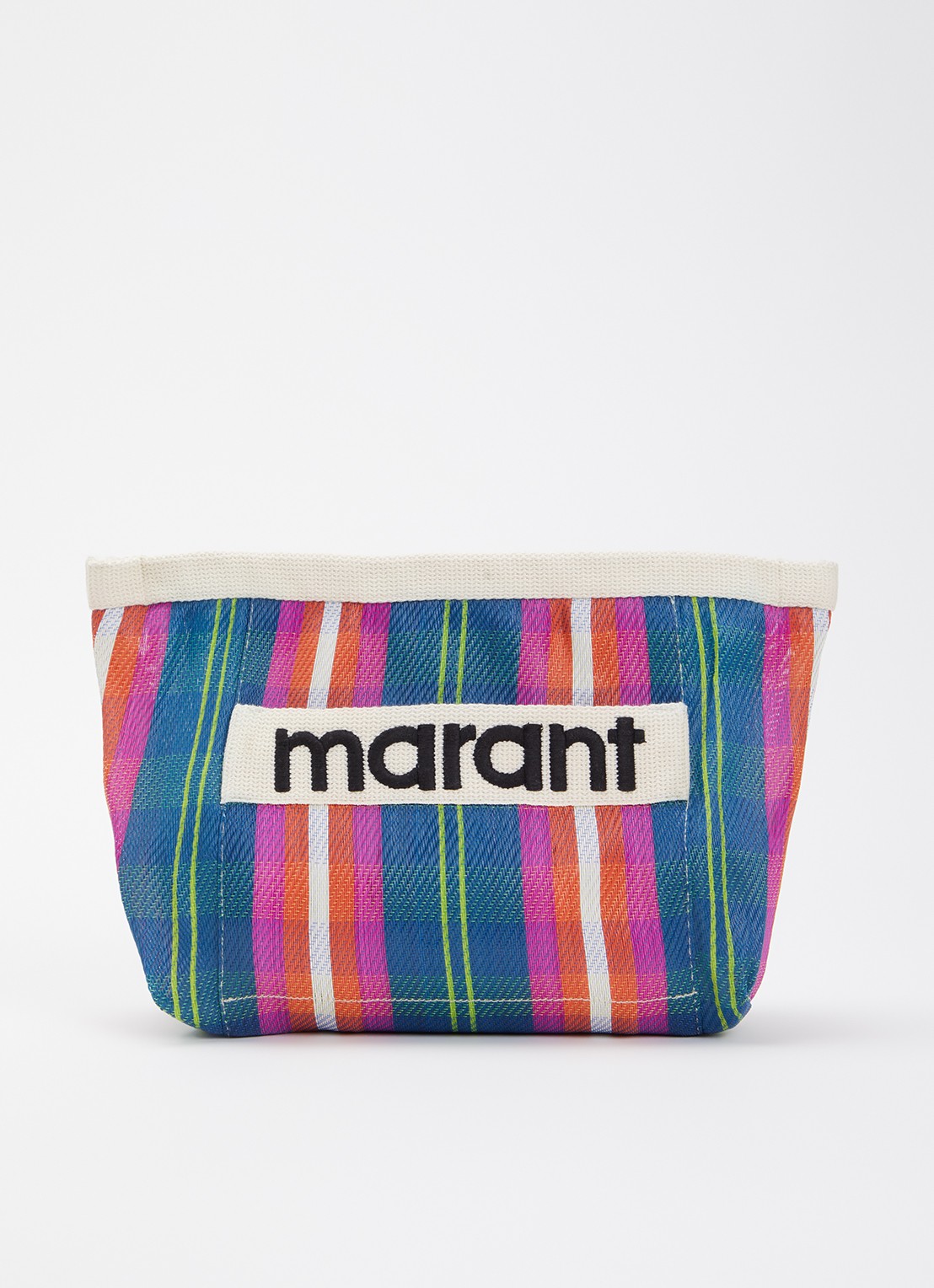 Isabel Marant Powden etui met ruitdessin en logo - voorkant 6 indigo