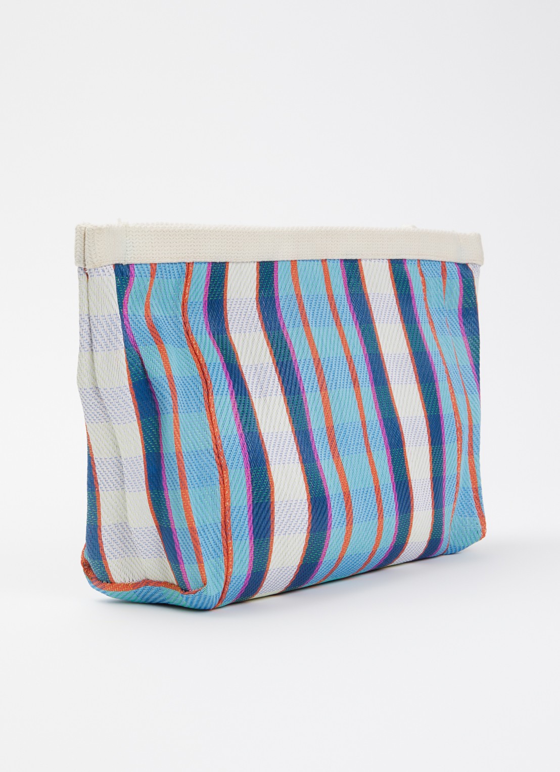 Isabel Marant Powden etui met ruitdessin en logo - achterkant 5 blauwgrijs