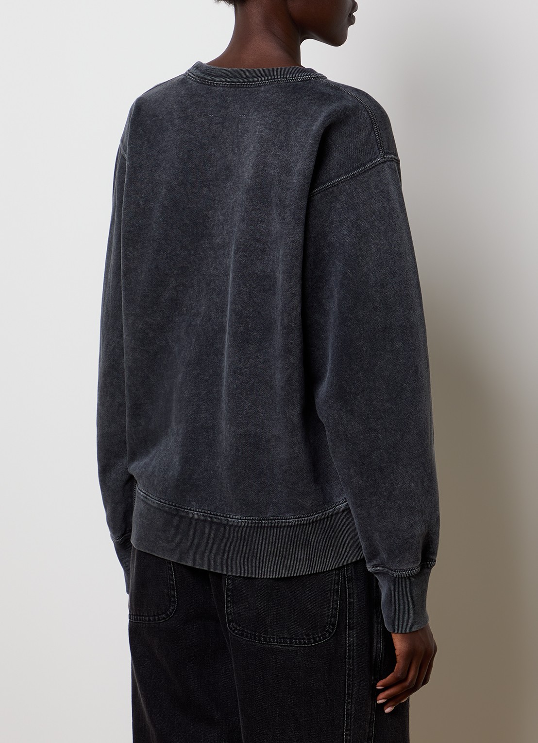 Isabel Marant Rise sweater met logoborduring - achterkant 5 antraciet