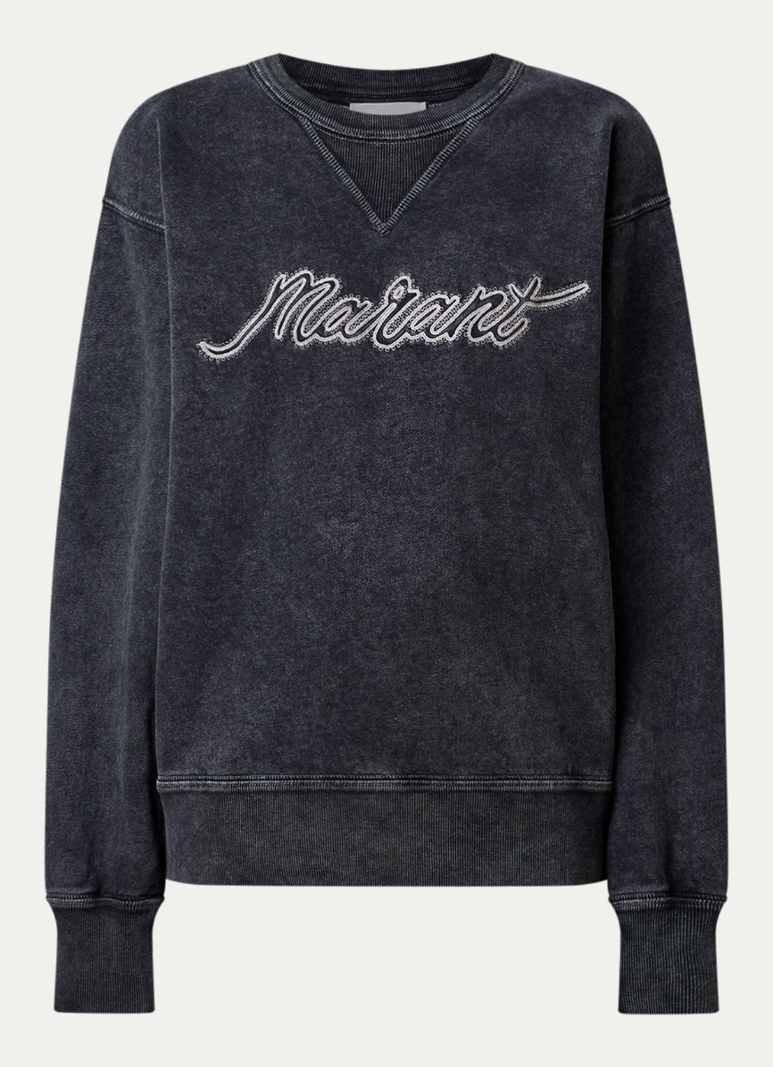 Isabel Marant Rise sweater met logoborduring - voorkant 3 antraciet