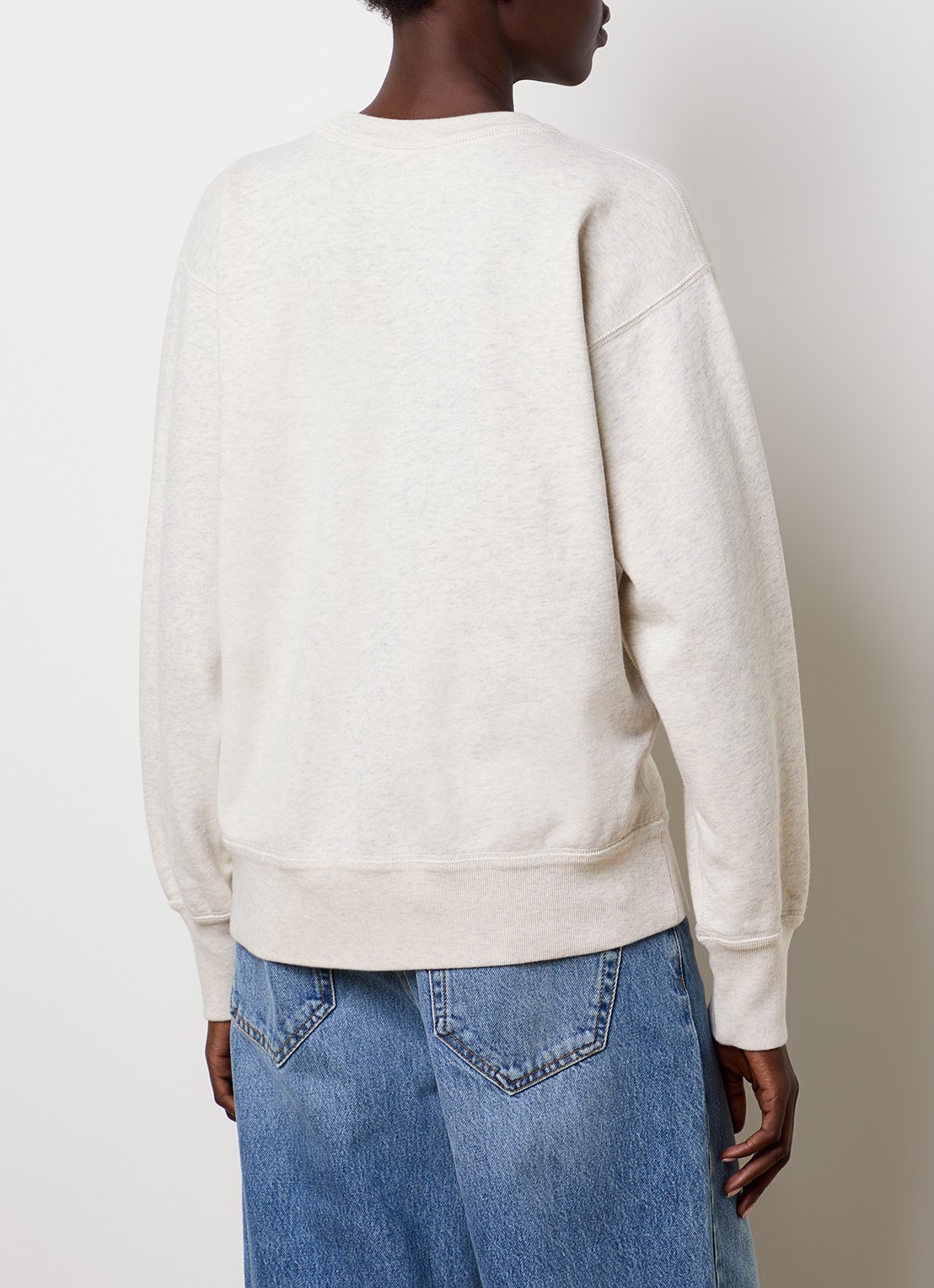 Isabel Marant Rise sweater met logoborduring - achterkant lichtgrijs