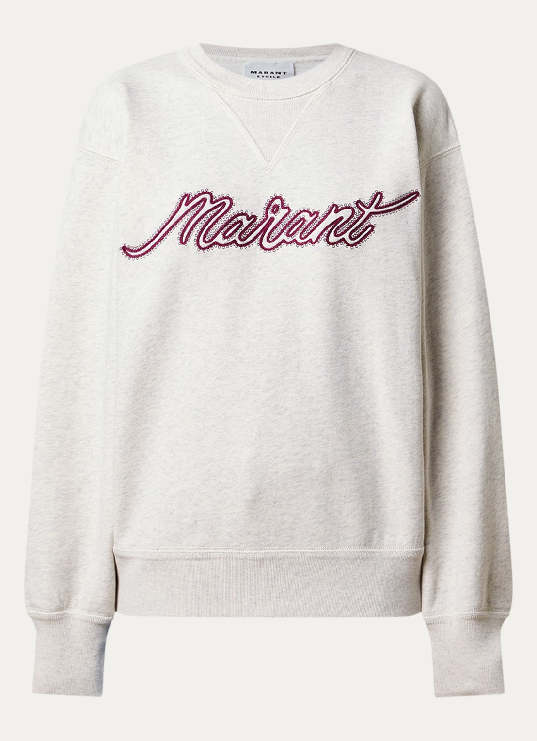 Isabel Marant Rise sweater met logoborduring - voorkant 4 lichtgrijs