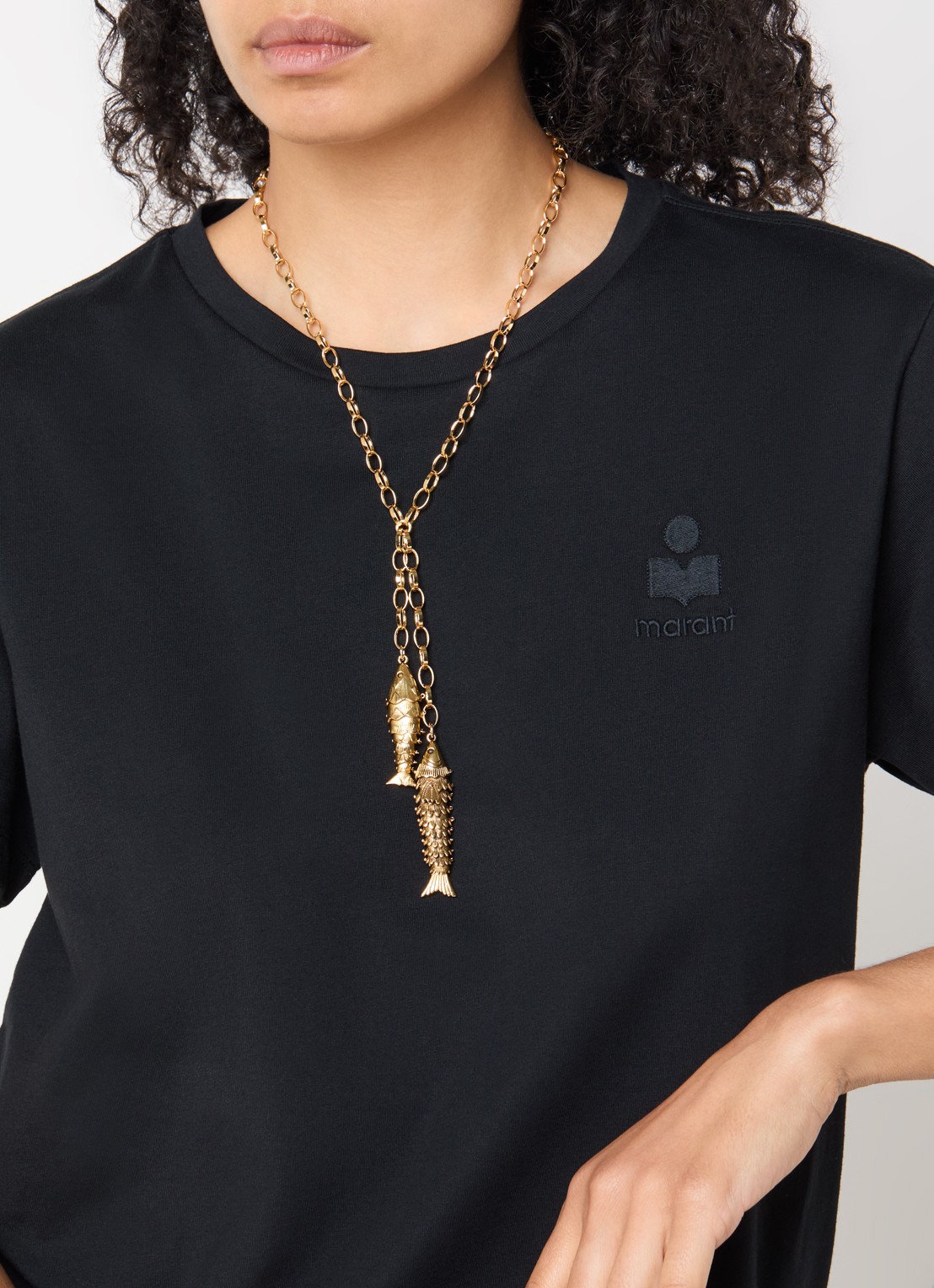 Isabel Marant River Long ketting verguld - voorkant 2 goud
