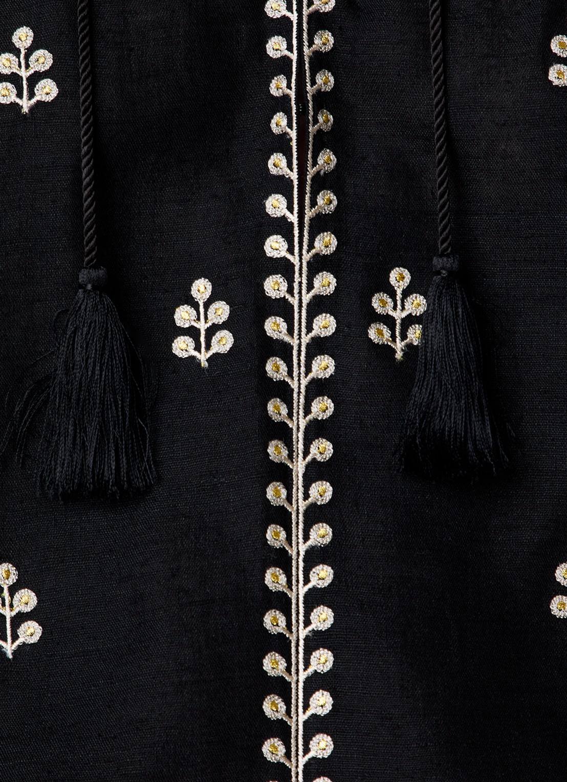 Isabel Marant Rodis tuniek van zijde met borduring - detail 5 zwart