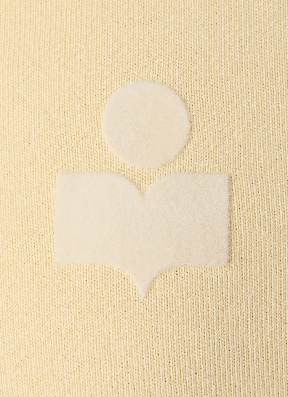 Isabel Marant Ross sweater met halve rits en flock logoprint - detail 4 lichtgeel