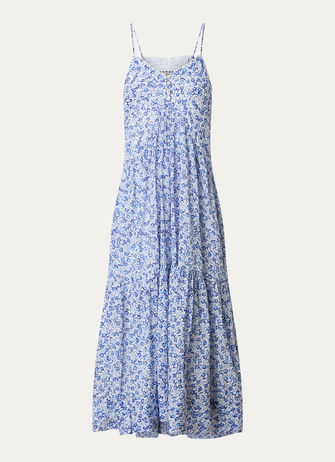 Isabel Marant Sabba midi jurk met bloemenprint - voorkant 3 blauw