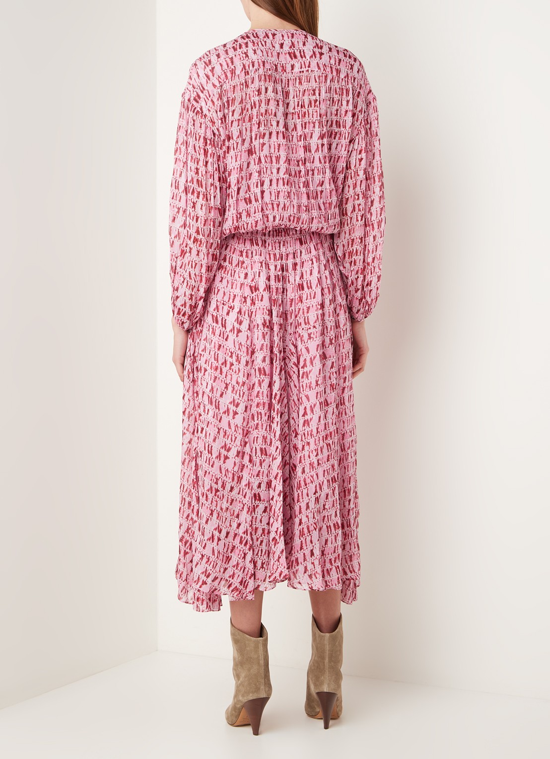 Isabel Marant Saureli semi-transparante tuniekjurk met print - achterkant 3 roze