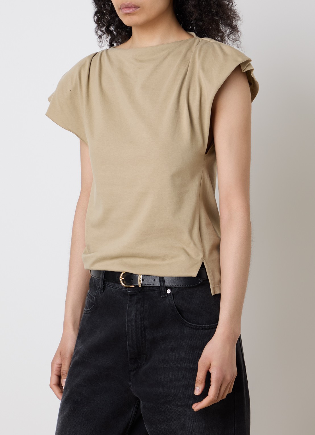 Isabel Marant Sebani top met asymmetrische zoom - detail 3 brons