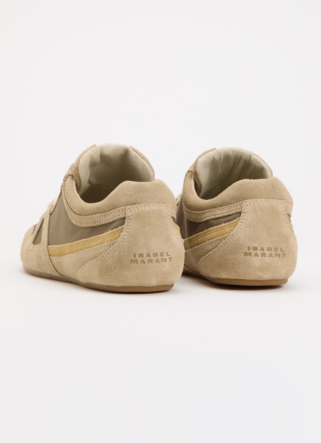 Isabel Marant Senny Low sneaker van suède - achterkant khaki