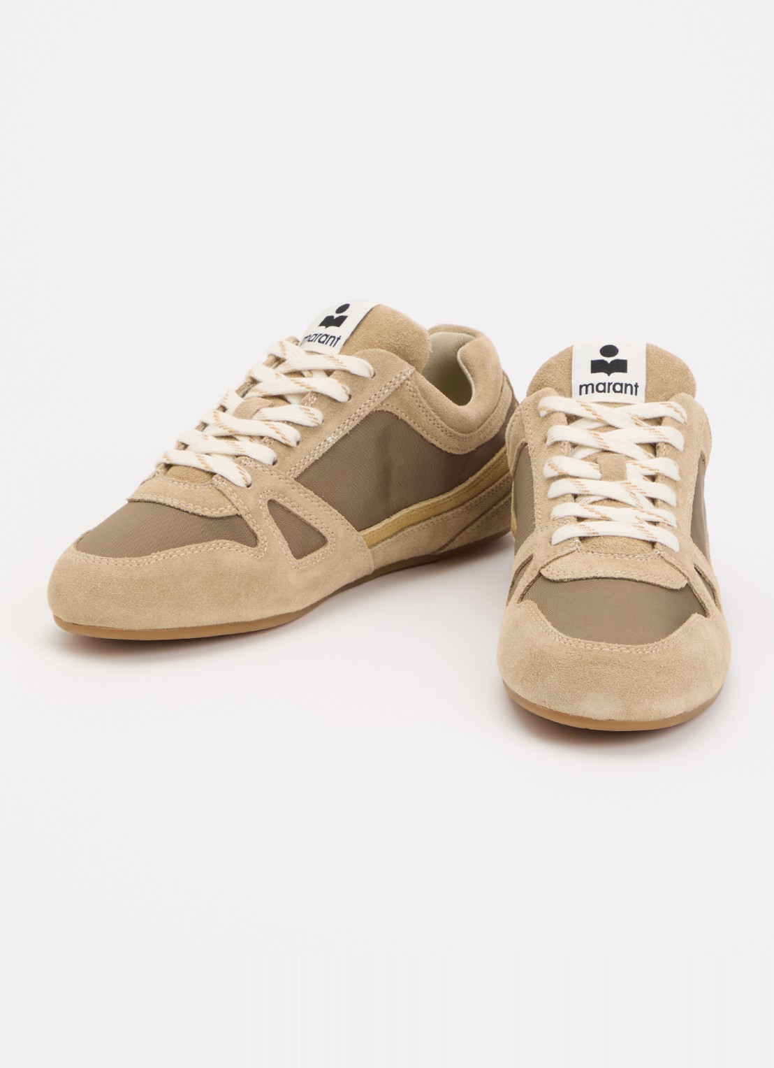 Isabel Marant Senny Low sneaker van suède - detail 3 khaki