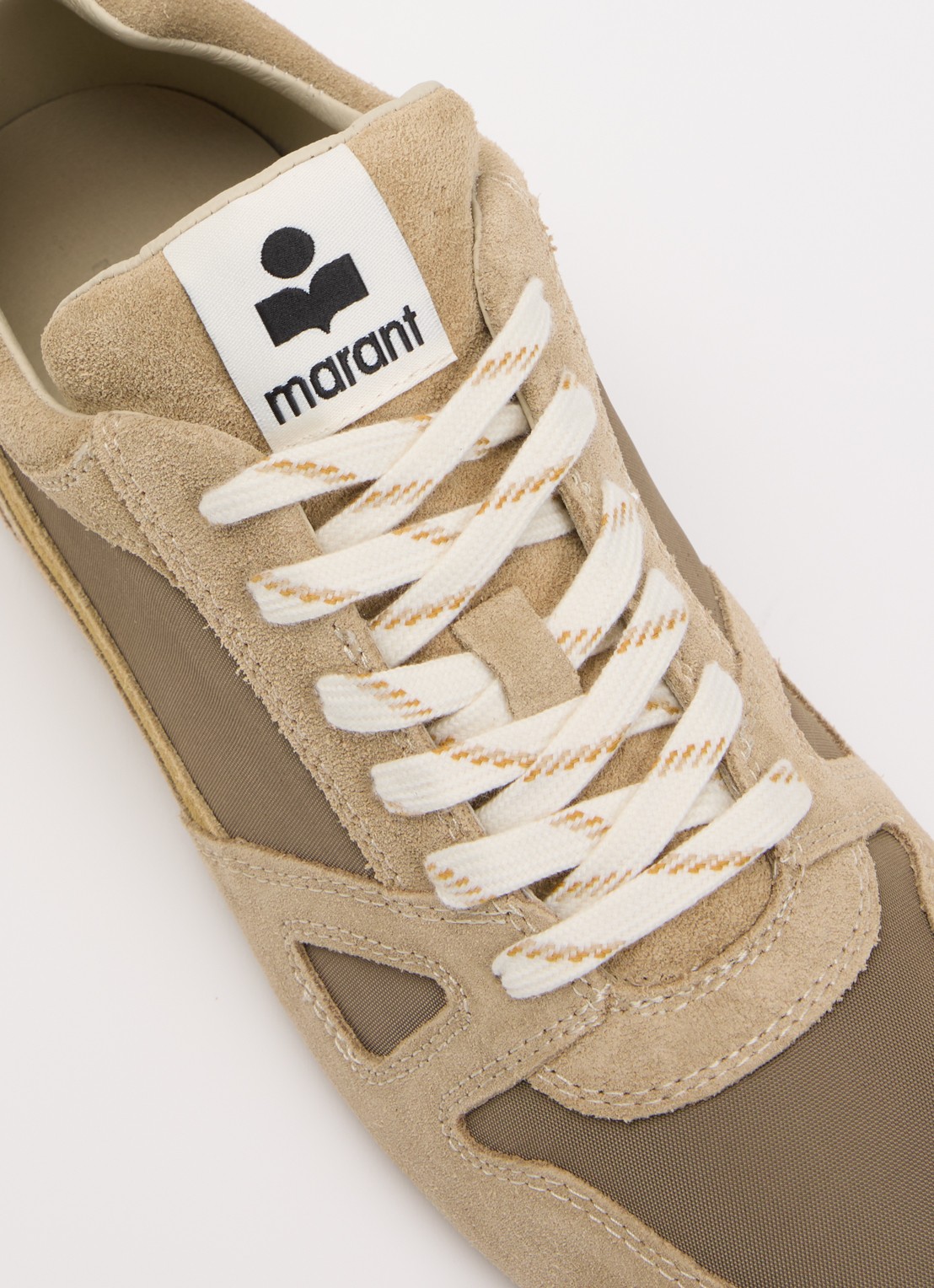 Isabel Marant Senny Low sneaker van suède - detail 6 khaki