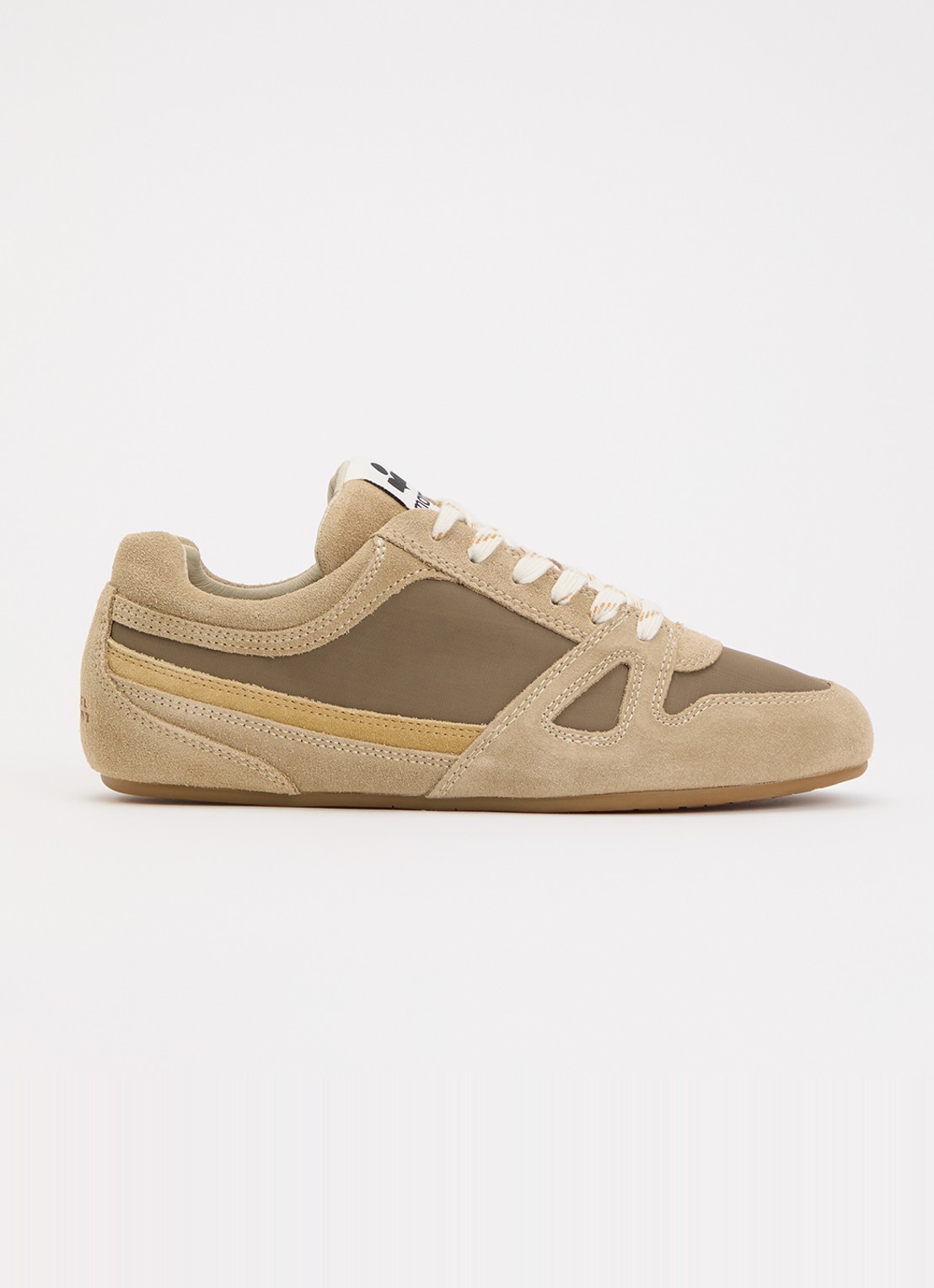 Isabel Marant Senny Low sneaker van suède - voorkant 2 khaki