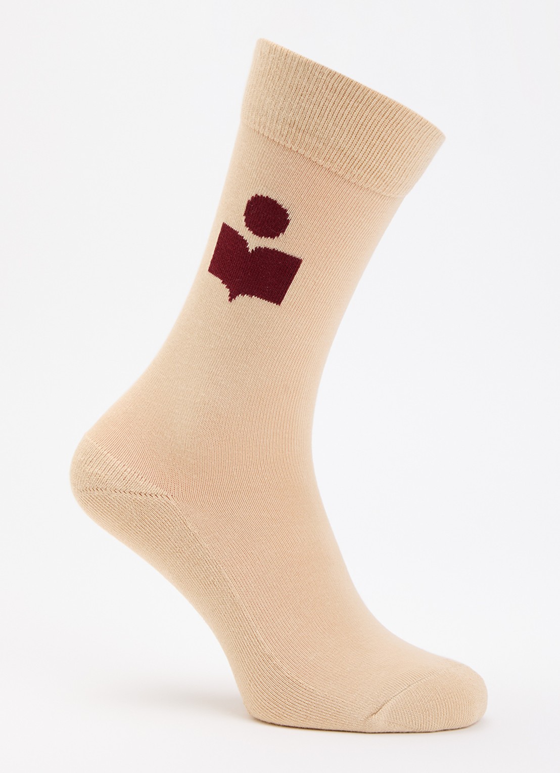 Isabel Marant Siloki sok met logo - voorkant beige