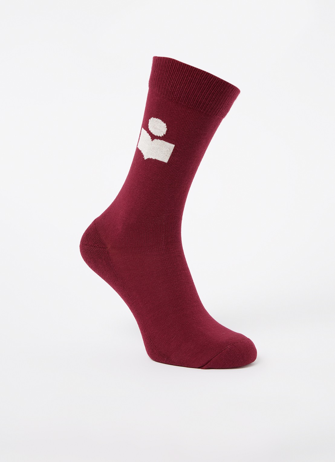 Isabel Marant Siloki sok met logo - voorkant bordeauxrood