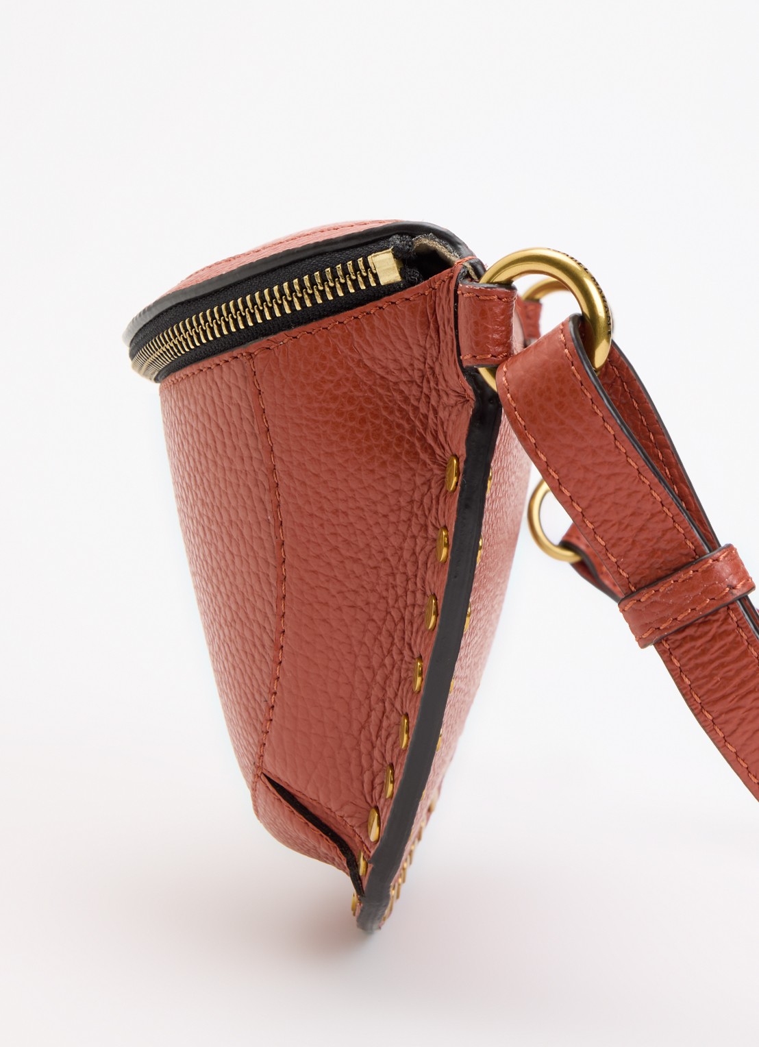 Isabel Marant Skano heuptas van kalfssuède met studs - detail 4 steenrood
