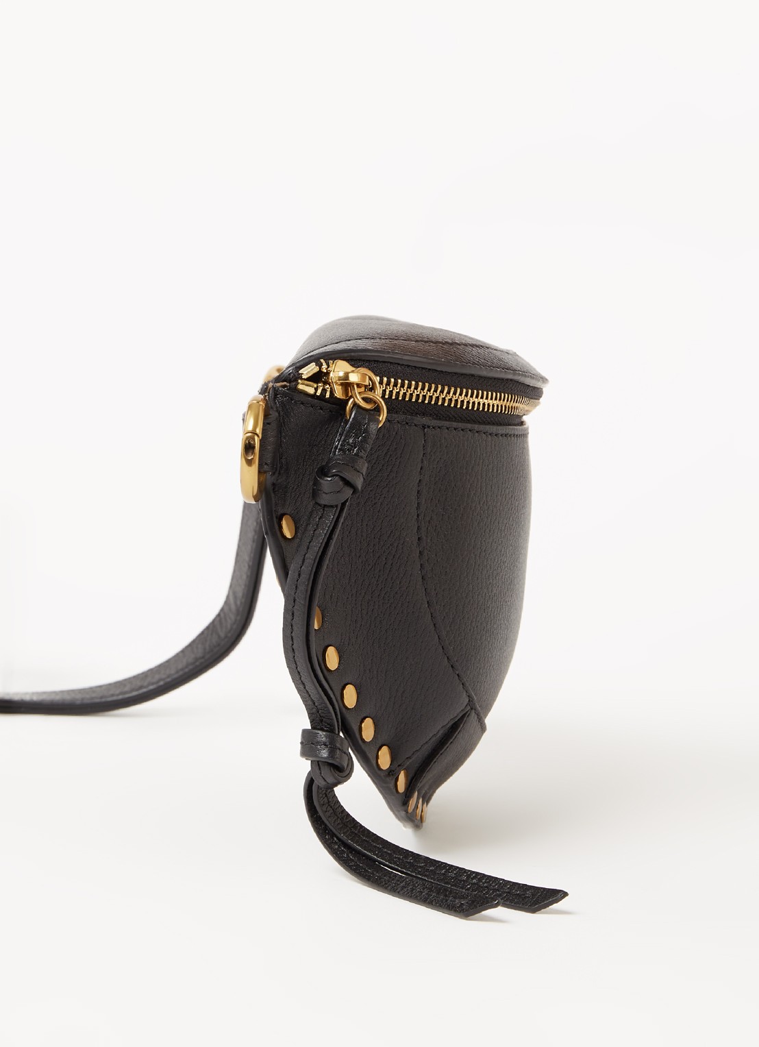 Isabel Marant Skano heuptas van leer met studs - detail 5 zwart