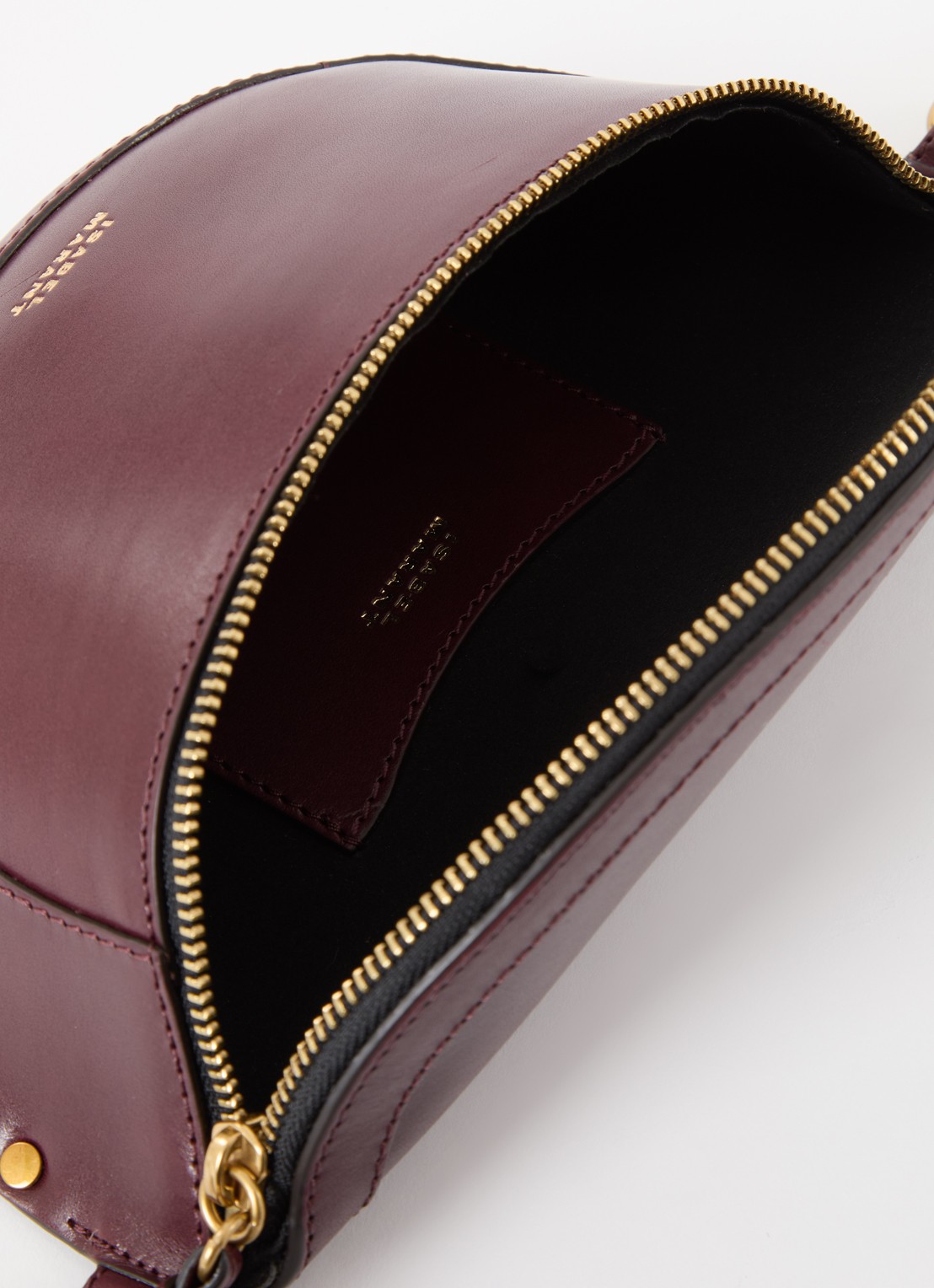 Isabel Marant Skano heuptas van leer met studs - detail 2 aubergine