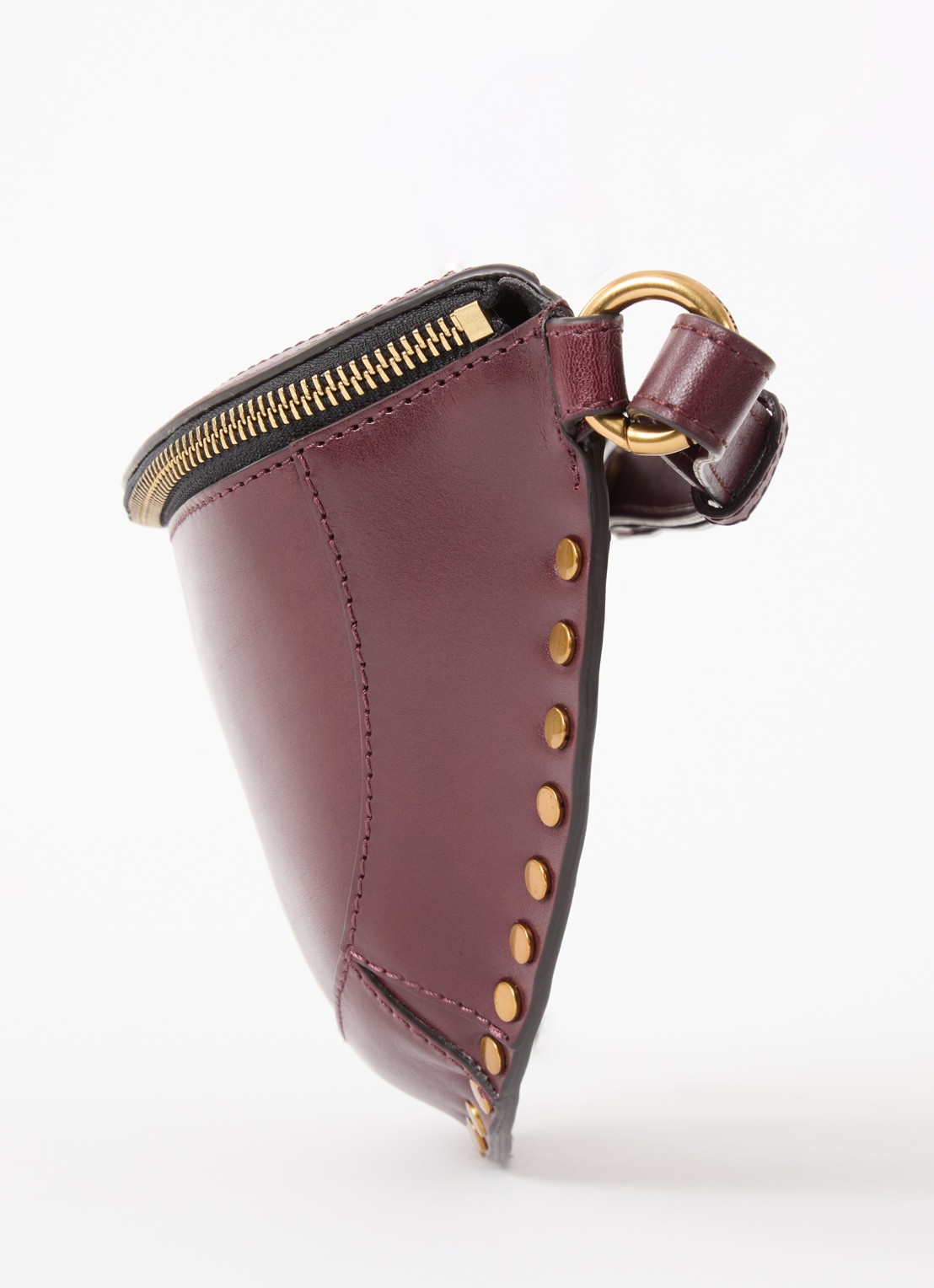Isabel Marant Skano heuptas van leer met studs - detail 3 aubergine