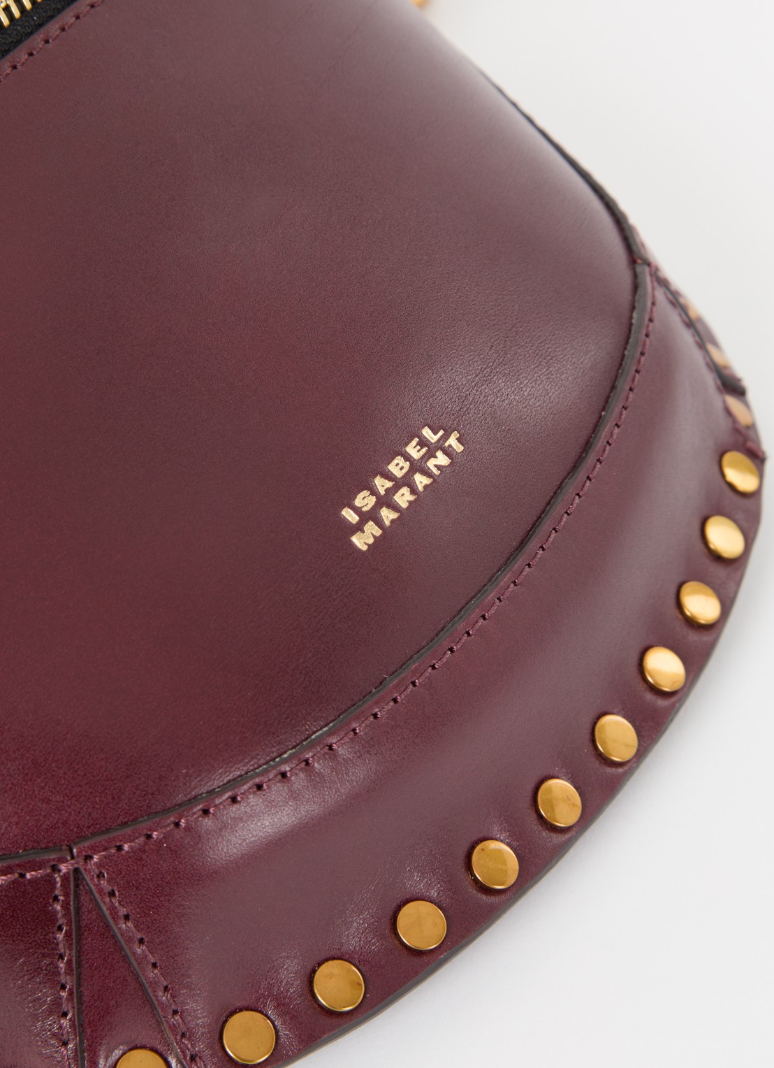 Isabel Marant Skano heuptas van leer met studs - detail 4 aubergine