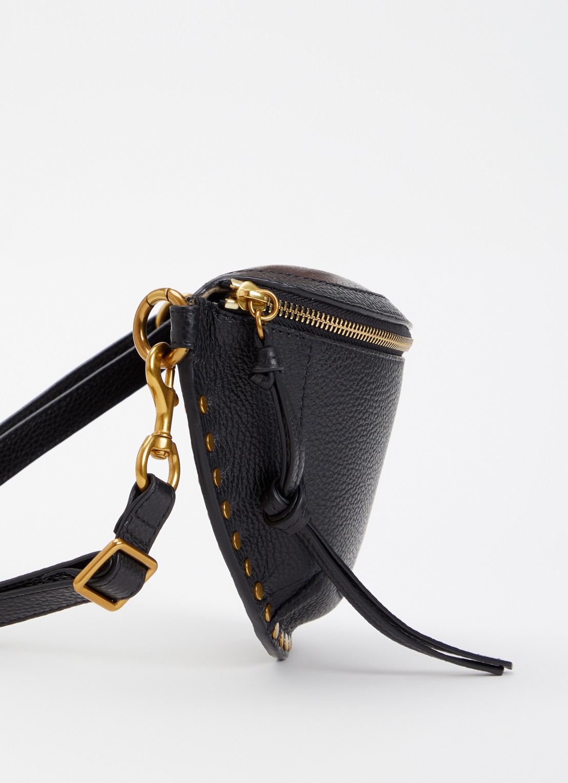 Isabel Marant Skano heuptas van leer met studs - detail 5 zwart