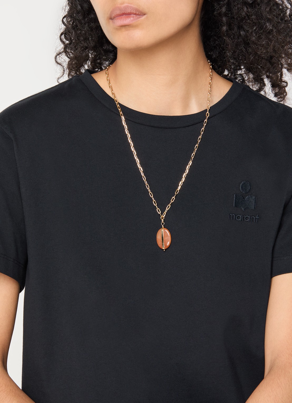 Isabel Marant Stones ketting met hanger - voorkant 4 orange