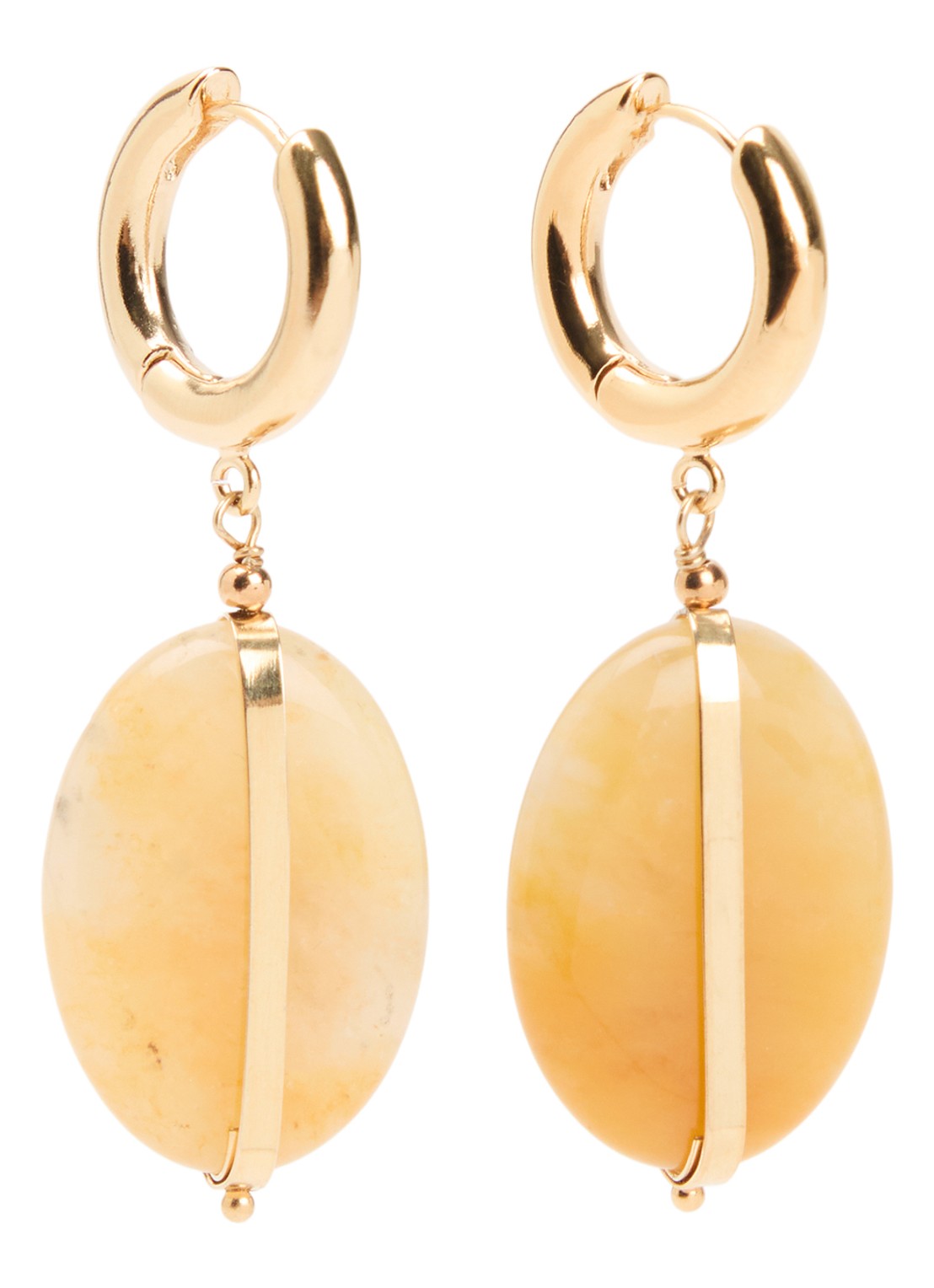 Isabel Marant Stones oorringen met hanger - voorkant 2 geel