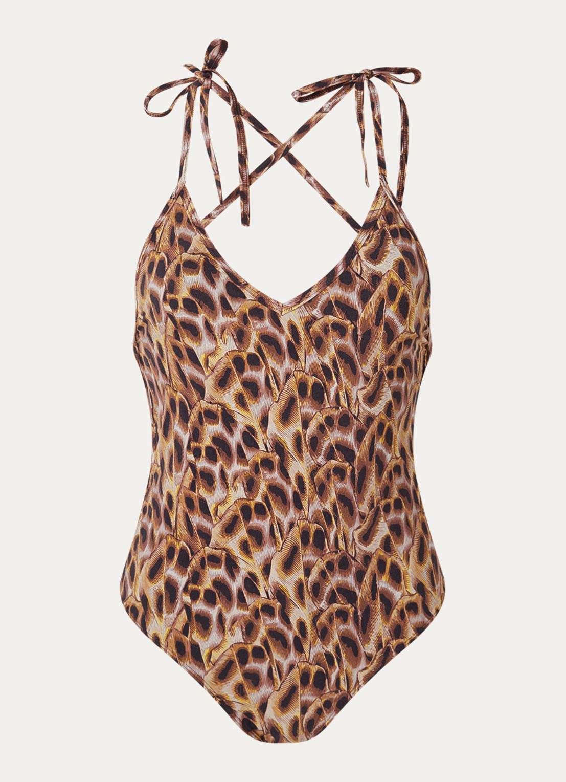 Isabel Marant Swan badpak met print - voorkant 3 bruin