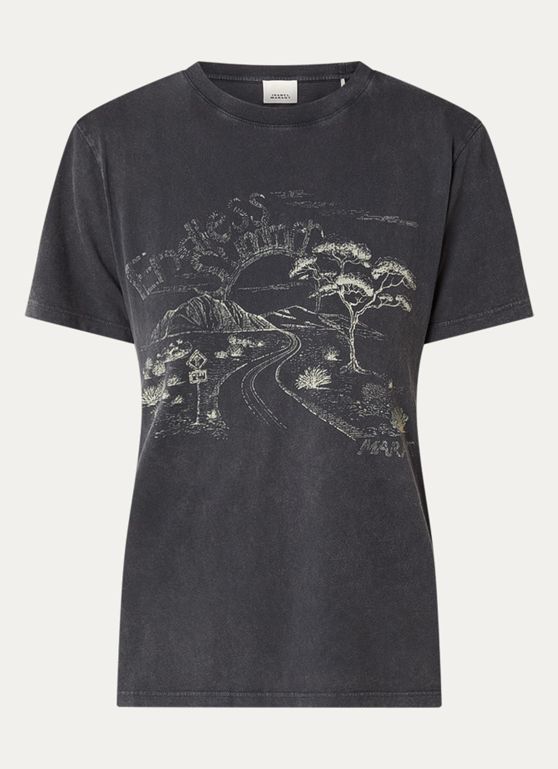 Isabel Marant T-shirt met print - voorkant 3 antraciet