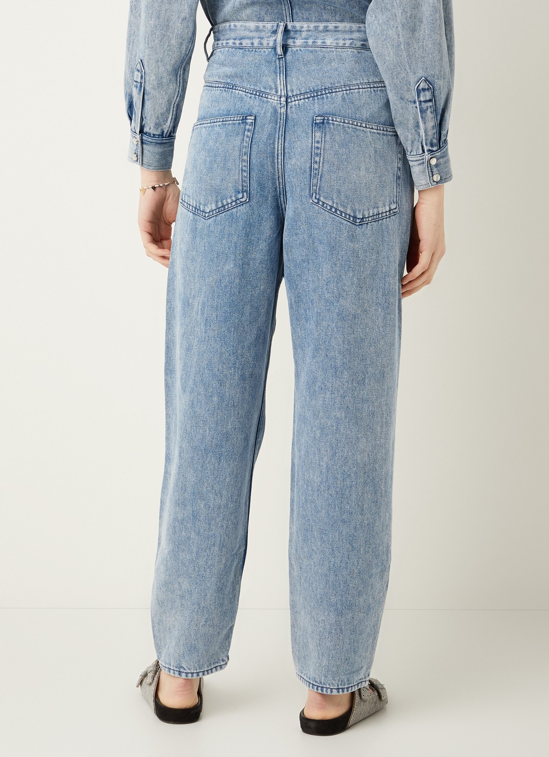 Isabel Marant Ticosy high waist loose fit jeans van lyocell - achterkant indigo