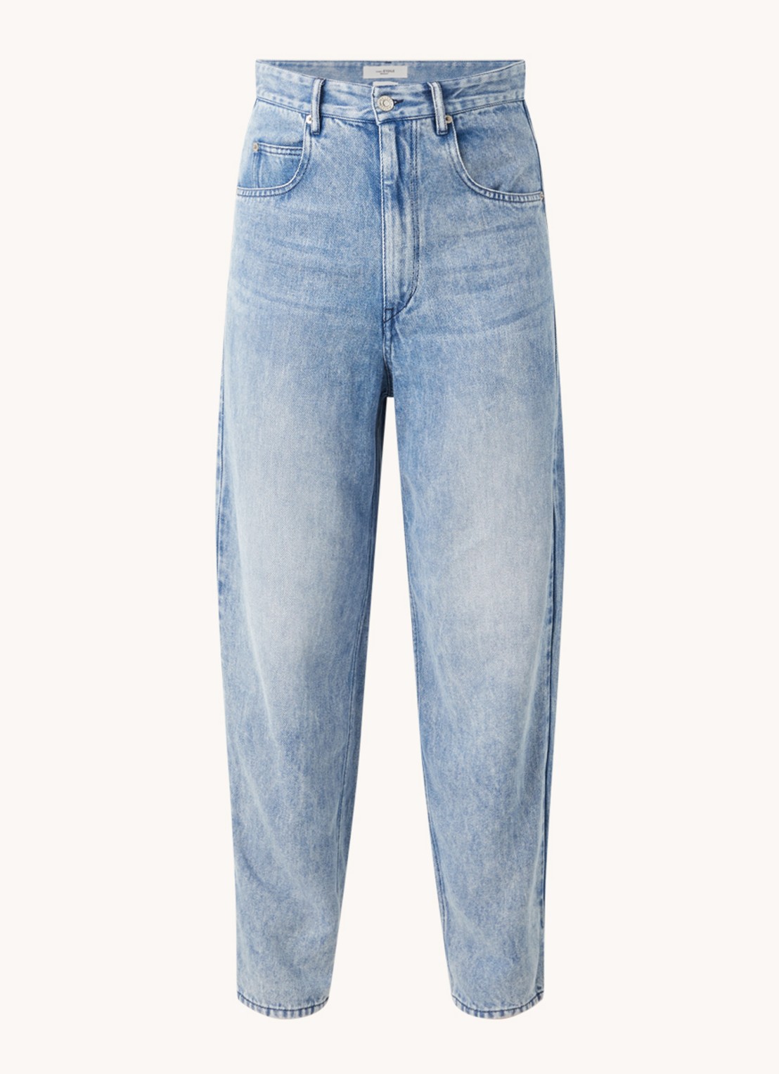 Isabel Marant Ticosy high waist loose fit jeans van lyocell - voorkant 2 indigo