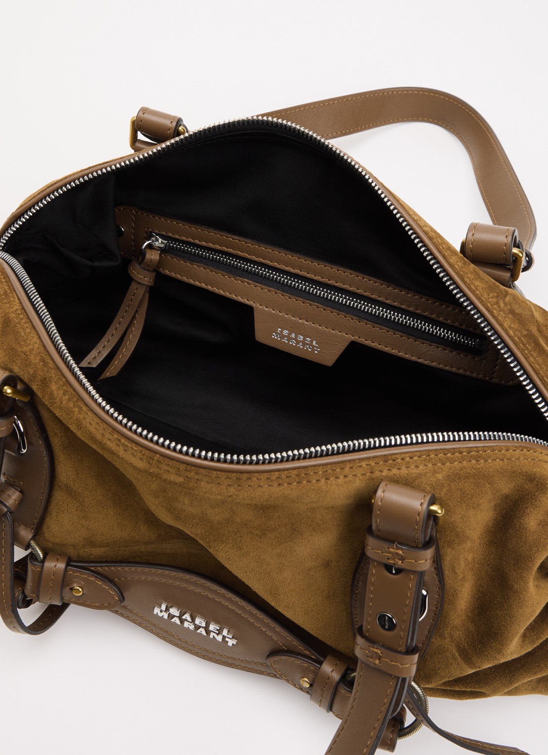 Isabel Marant Tilpa Mini schoudertas van kalfssuède - detail 3 cognac