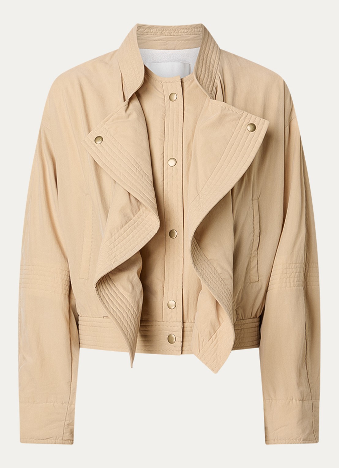 Isabel Marant Tricia jack met steekzakken - voorkant 4 zand