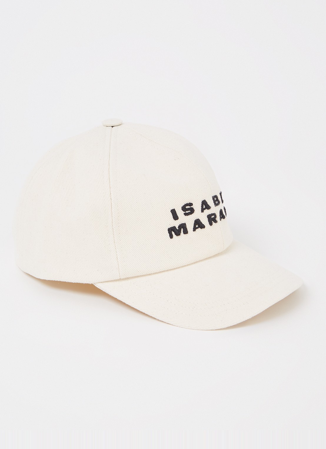 Isabel Marant Tyron pet met logoborduring - voorkant creme