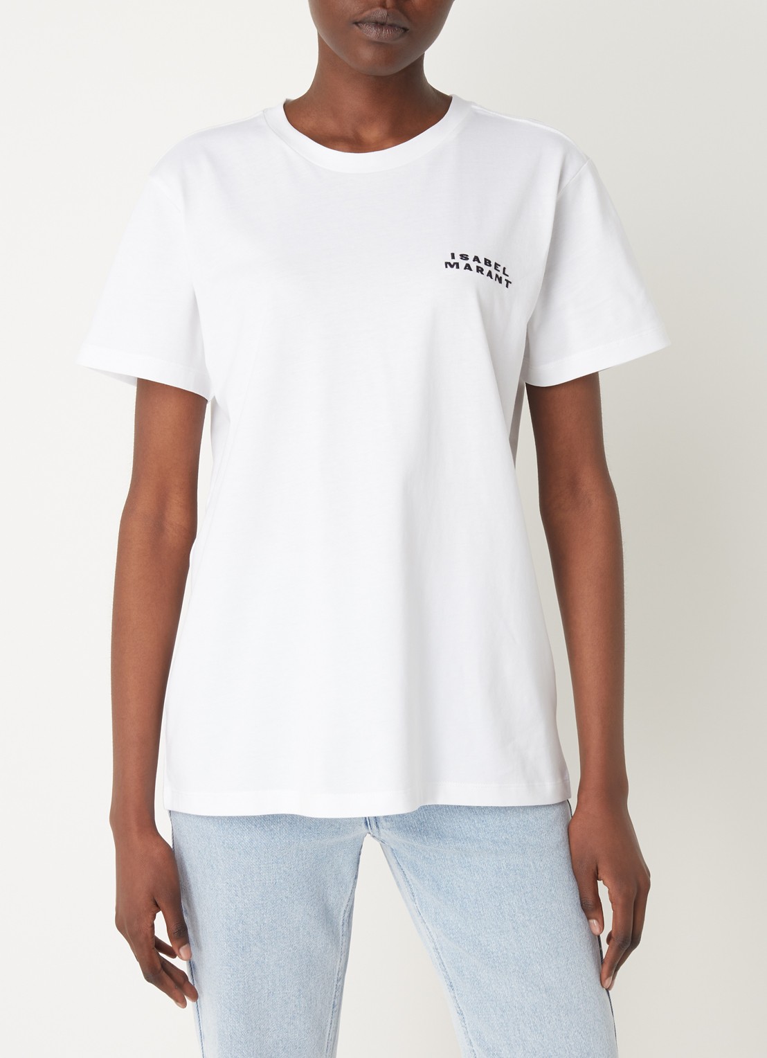Isabel Marant Vidal T-shirt met logoborduring - detail wit