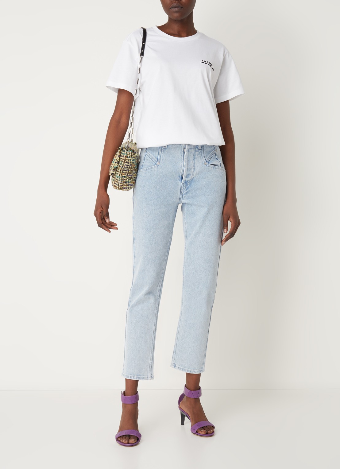 Isabel Marant Vidal T-shirt met logoborduring - voorkant 5 wit