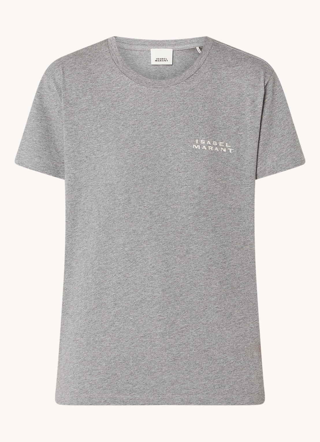 Isabel Marant Vidal T-shirt met logoborduring - voorkant middengrijs