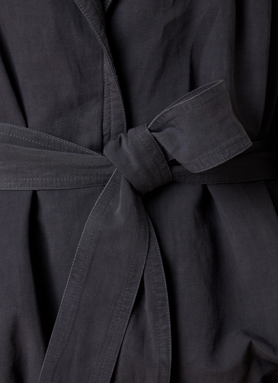 Isabel Marant Volinda bomberjack in linnenblend met steekzakken en strikceintuur  - detail 3 donkerblauw