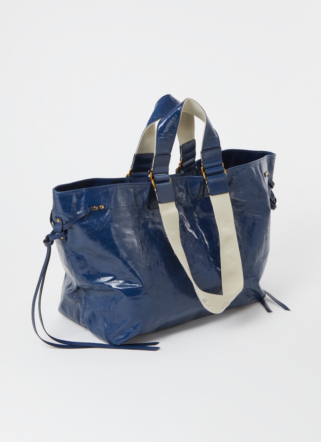 Isabel Marant Wardy shopper van leer - achterkant 6 donkerblauw