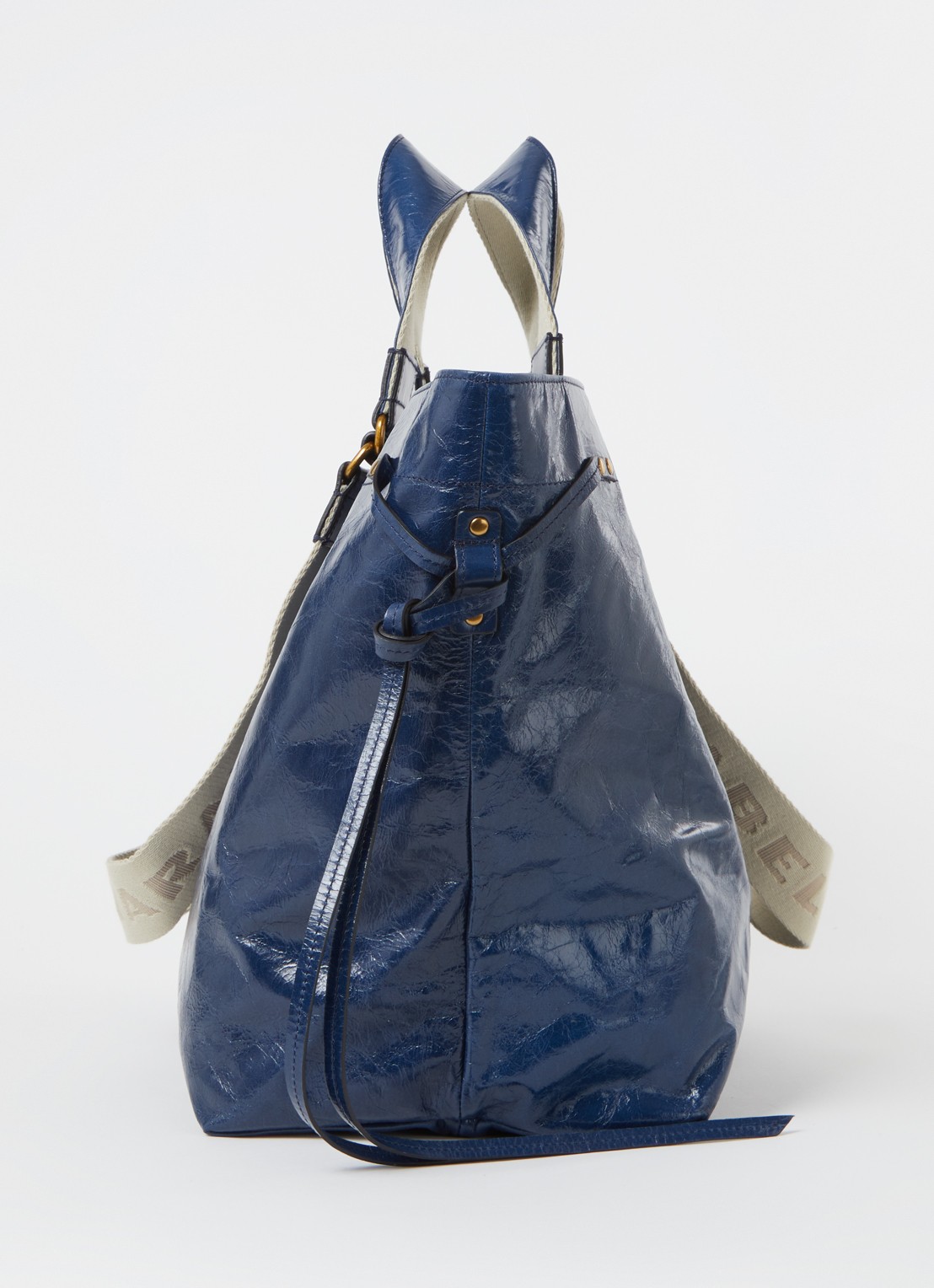 Isabel Marant Wardy shopper van leer - detail 4 donkerblauw