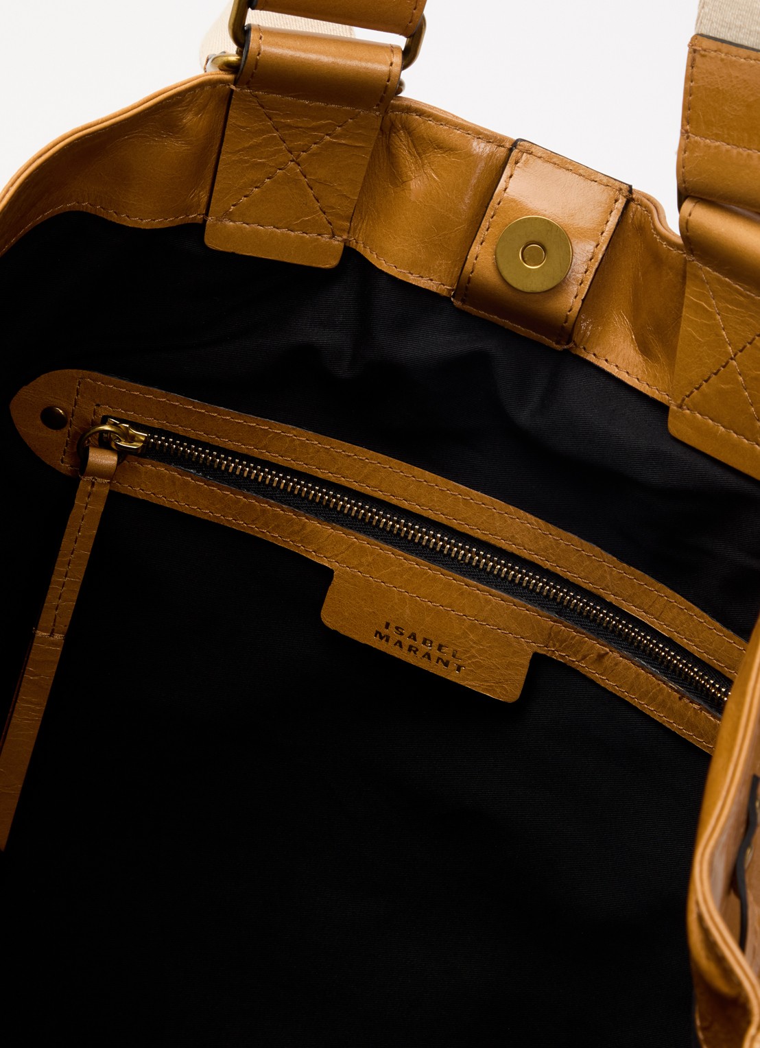 Isabel Marant Wardy shopper van leer - detail donkeroranje